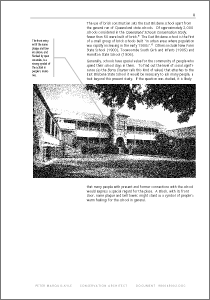 page from the East Brisbane State School conservation study