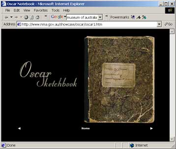 screen shot of front cover of the Oskar sketchbook (reduced)