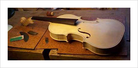 Violin awaiting final scraping [Derek Roberts]