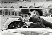 'City lights' (1931): Tramp (Charlie Chaplin) and Millionaire (Harry Myers) in 'night of adventure' sequence. [image from Chaplin film locations web site].