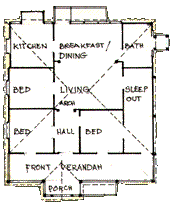 Floor plan of the Annerley house [drawing by Shibou Dutta for 'Our house']