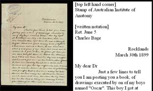 an image of the letter, with transcription of its contents (reduced)