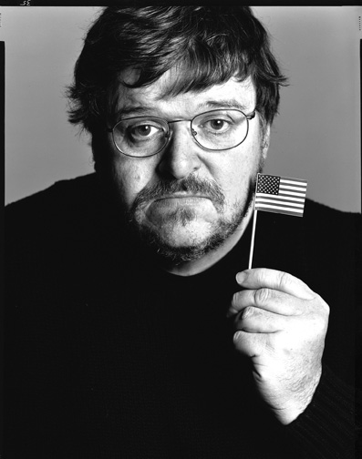 Avedon portrait of Michael Moore, 2004