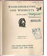 Title page: 'Wood engraving and woodcuts'