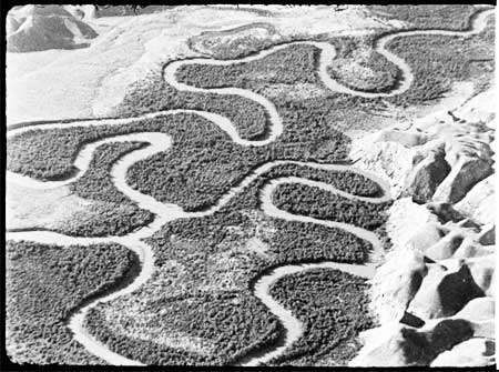 'Aerial view of a meandering river' -- nla.pic-an23565869