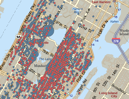 New York presidential campaign donation map [fundrace.org]