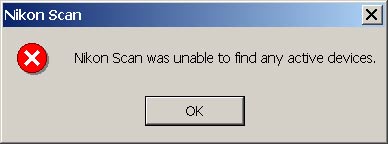 NikonScan error message