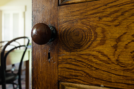 wood-grained kitchen door
