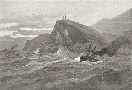 Engraving of a seascape