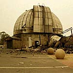 Burnt out telescope [image from the ABC website]