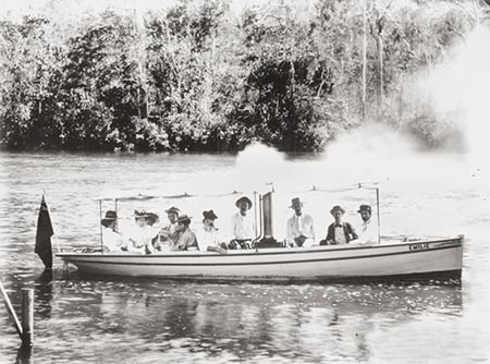 'Boating on the Seymour River, near Ingham, ca. 1890-1900', Image No 146936 (I have adjusted colour, gamma and size)