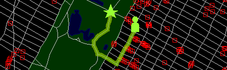 Part screen image showing route into Central Park to avoid surveillance cameras