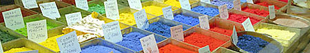 A modern pigment shop in Venice, Italy, where the 'traditional' painter can buy pigments to mix into paints themselves -- detail from an image on the website