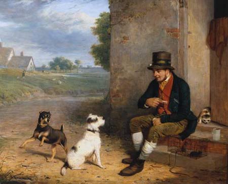 Thomas Woodward (1801-1852): 'The rat-catcher and his dogs' [Tate Britain collection]