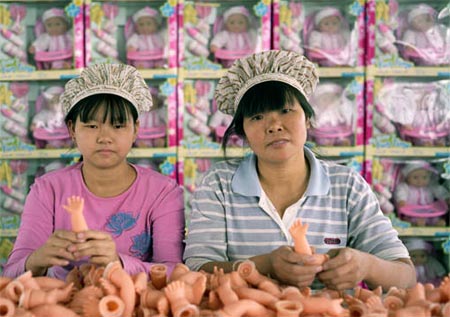 Chinese toy factory workers