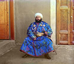 The Emir of Bukhara, 1911 [photo by Sergei Mikhailovich Prokudin-Gorskii, from 'The empire that was Russia' website]
