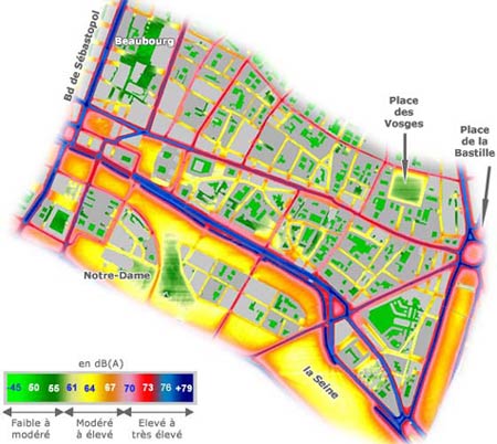 Noise map of the 4th Arrondissement